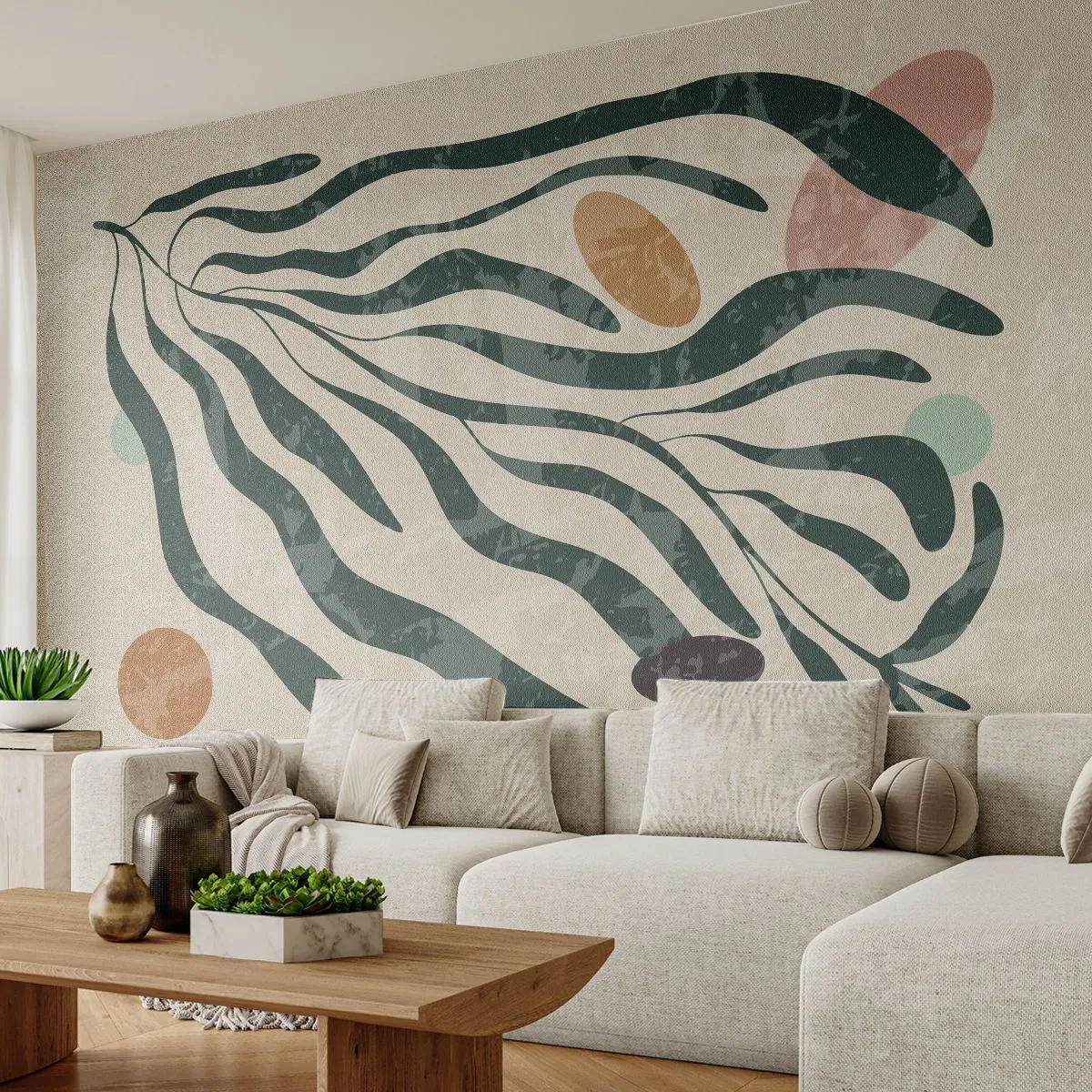 Fotobehang Standard Eco - Tussen het groen - Boho, Plant, Modern - 150x105 cm