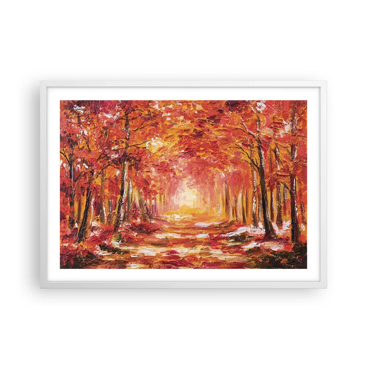 Poster in een witte lijst - Koperen bos - 70x50 cm
