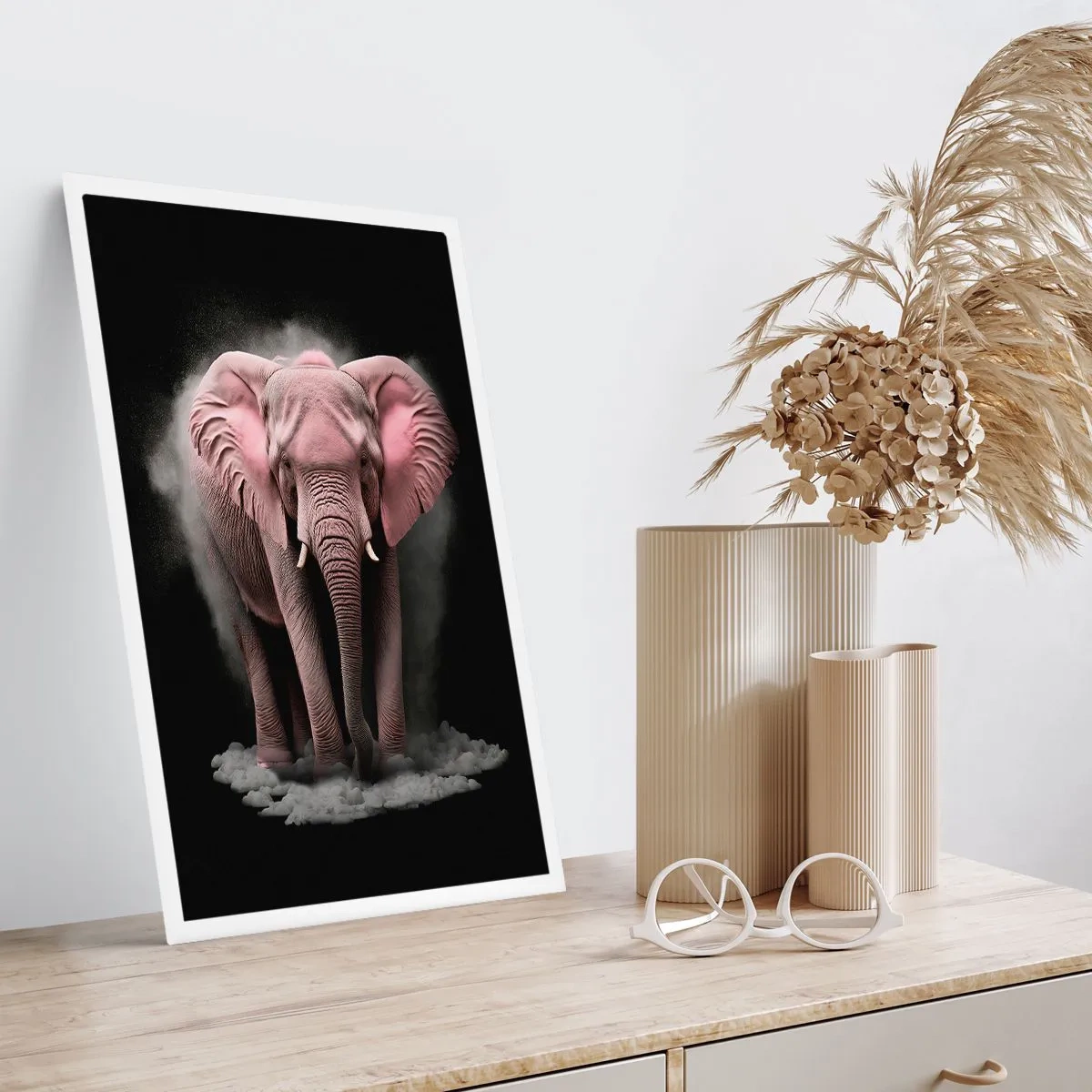 Poster - Denk niet aan een roze olifant! - 40x50 cm