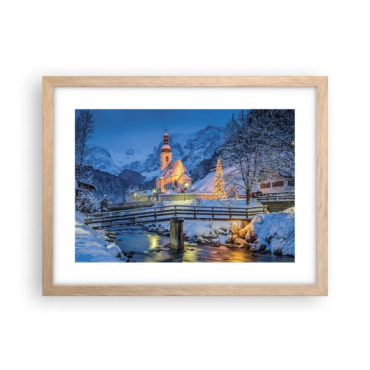 Een poster in een licht eiken lijst - Kerstgeest - 40x30 cm