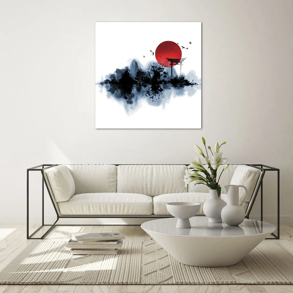 Schilderen op glas - Japanse weergave - 50x50 cm