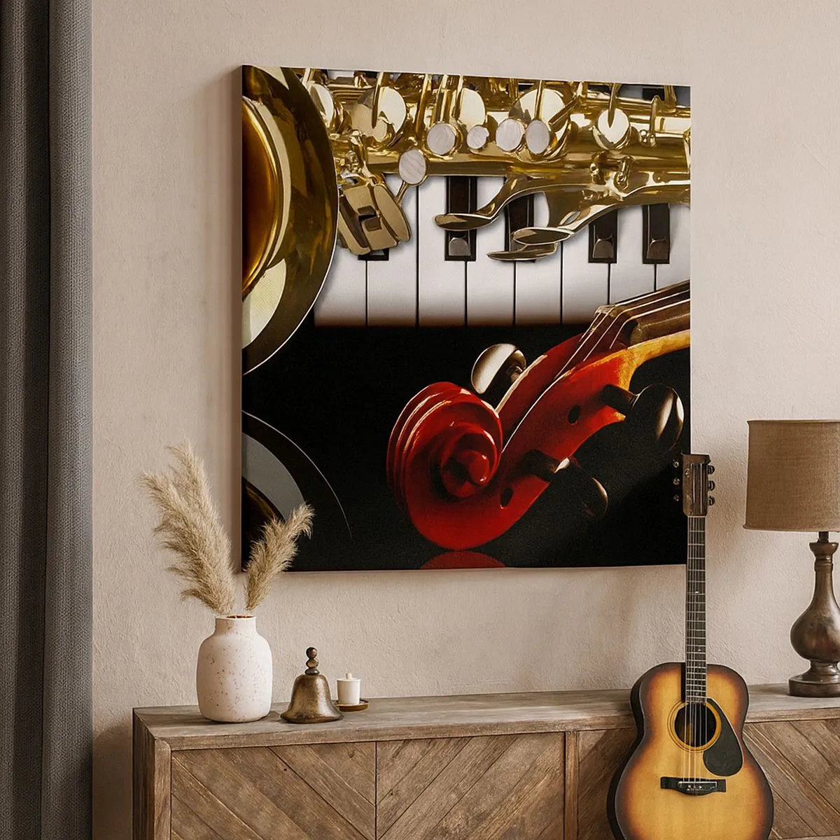 Schilderen op canvas - Plaatwerk, hout en ivoor - 30x30 cm