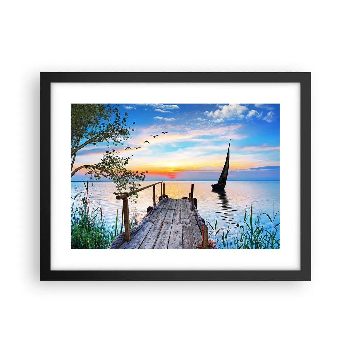 Poster in een zwarte lijst - Goedeavond - 40x30 cm