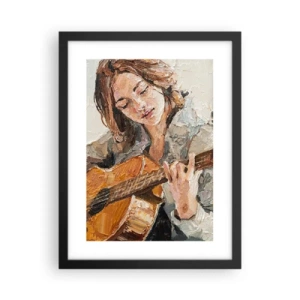 Poster in een zwarte lijst - Concerto voor gitaar en een meisjeshart - 30x40 cm