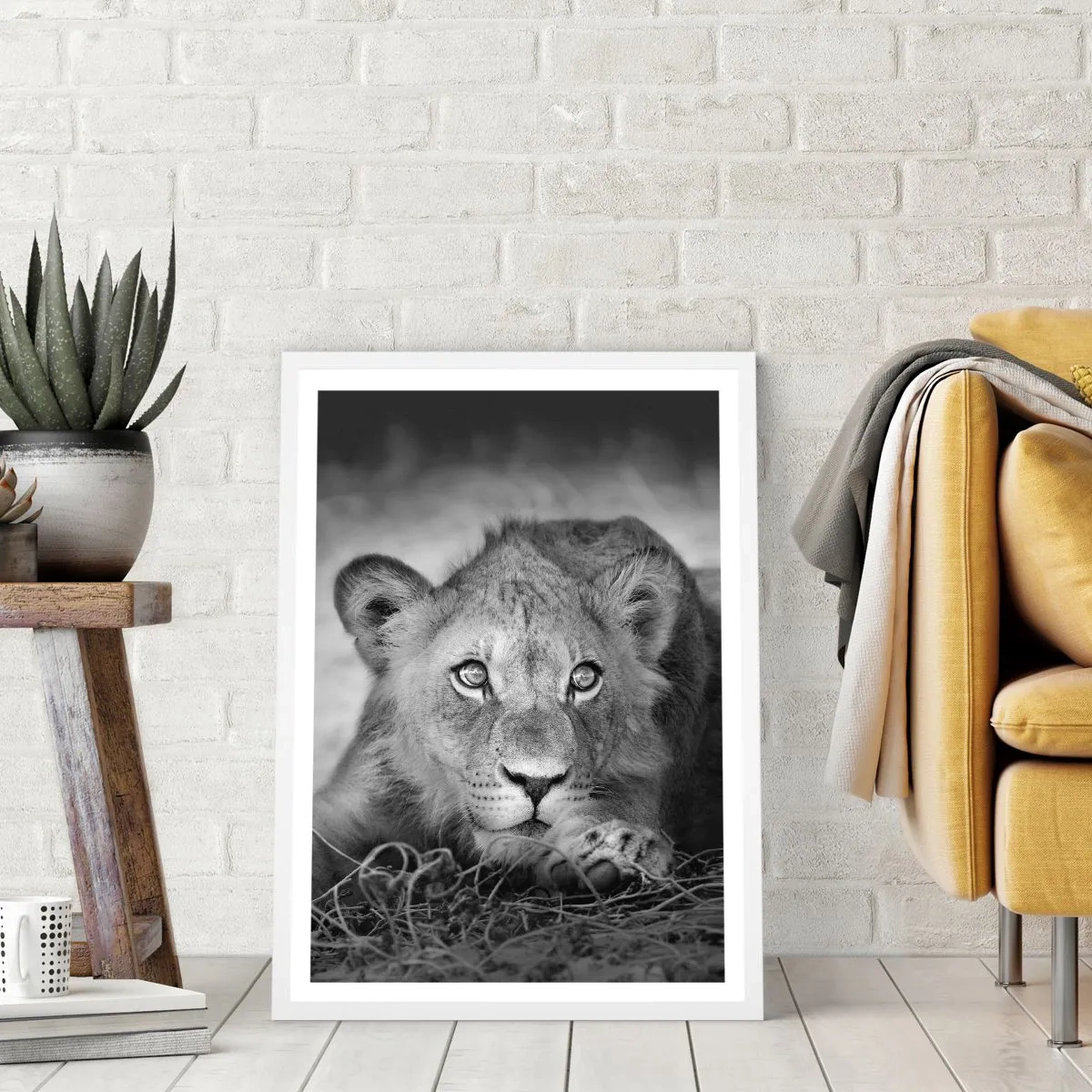 Poster in een witte lijst - Koninklijke puppy - 50x70 cm