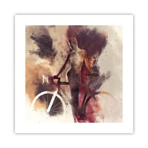 Poster - Een fietsziel in marmeren vormen - 40x40 cm