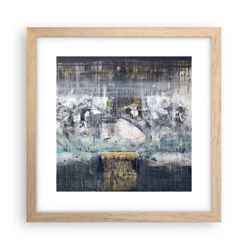 Een poster in een licht eiken lijst - Als op ijs, als zo moeizaam - 30x30 cm