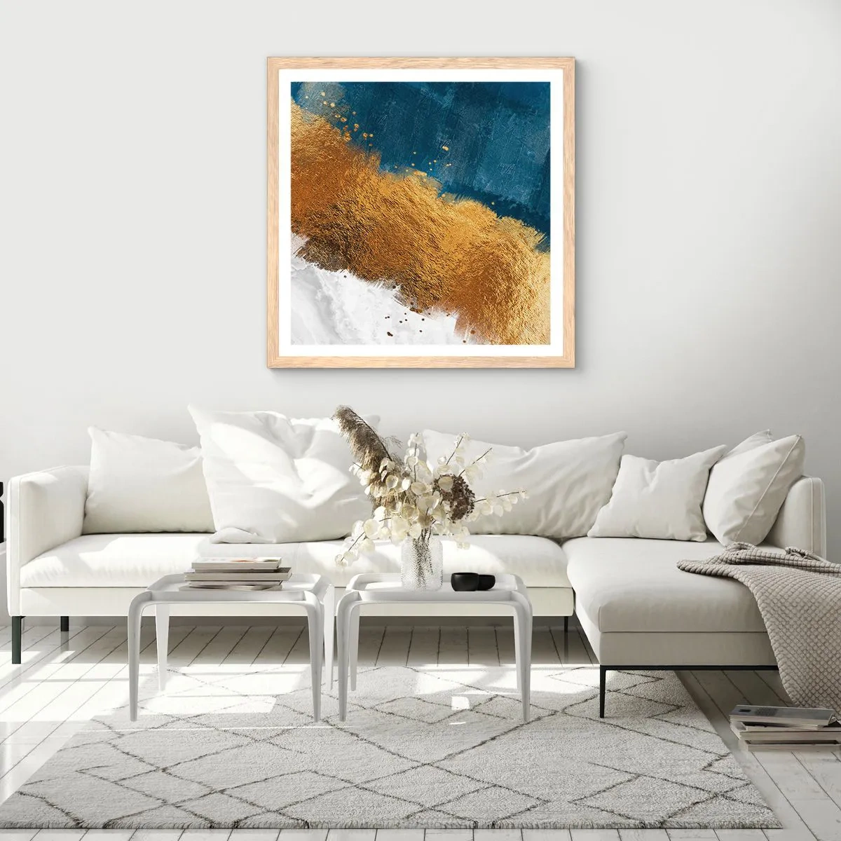 Een poster in een licht eiken lijst - De kleuren van de zomer - 60x60 cm