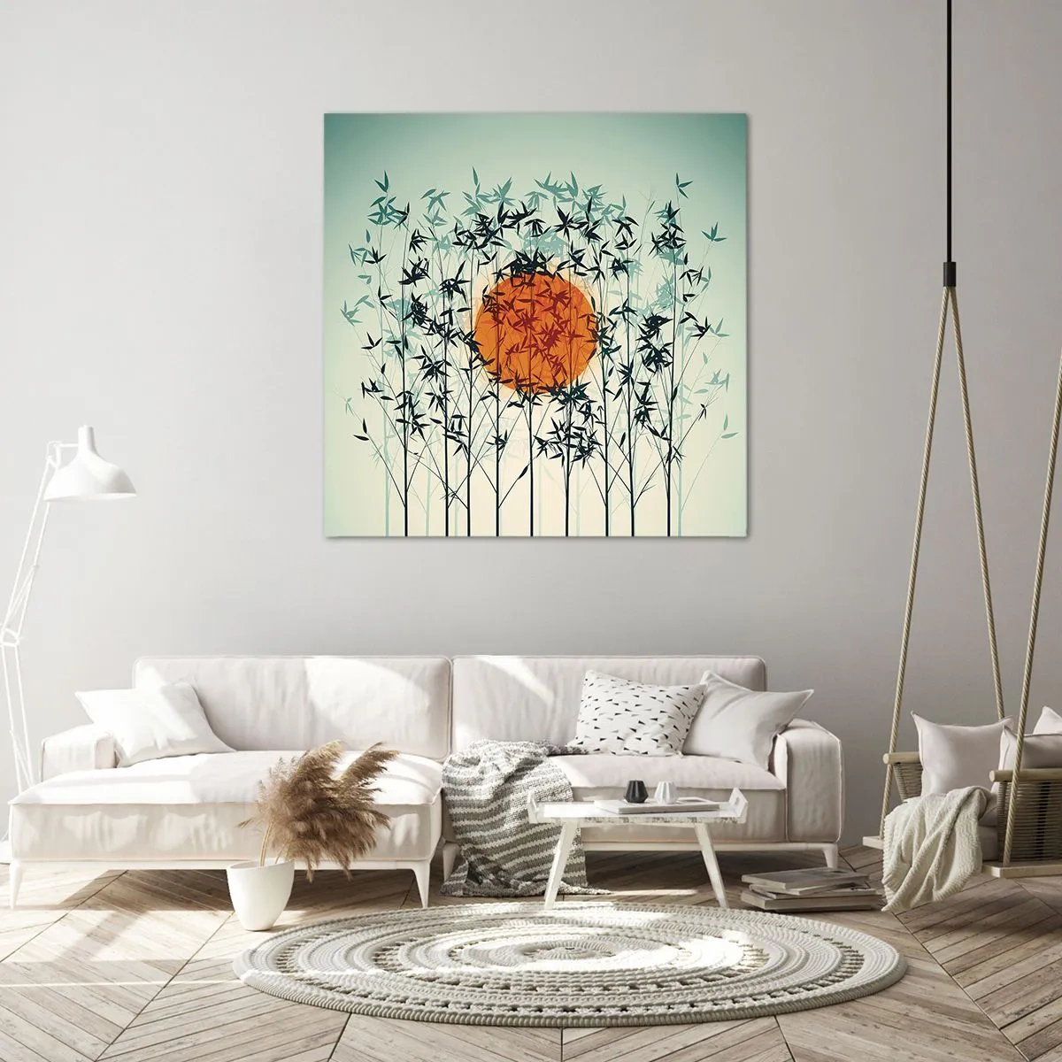 Schilderen op canvas - Japanse zon - 60x60 cm