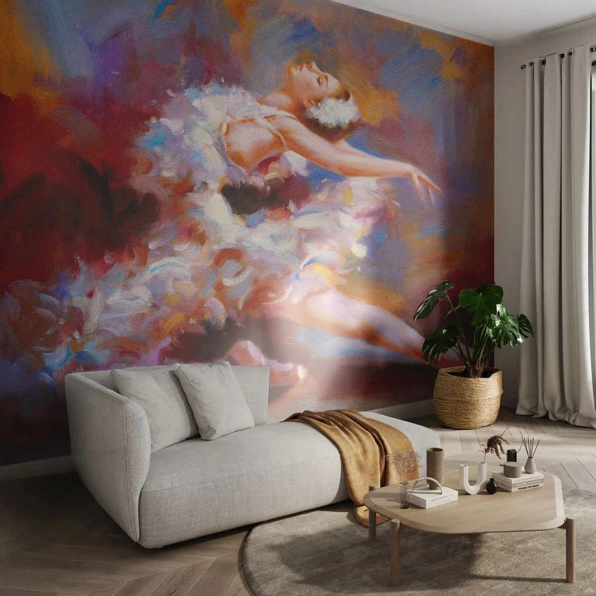 Fotobehang op maat Zelfklevend Deluxe Sticker - Zwaan gratie - Ballet, Ballerina, Danser