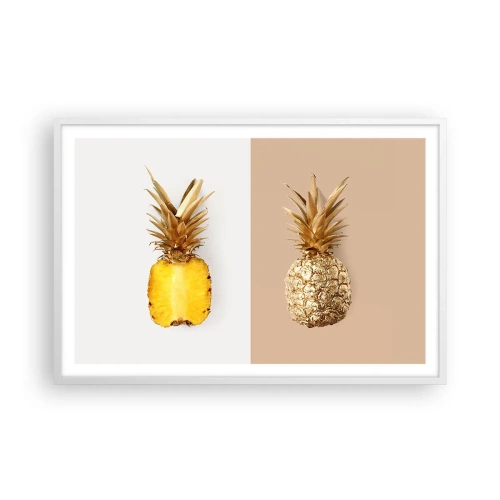 Poster in een witte lijst - Ananas voor ons - 91x61 cm