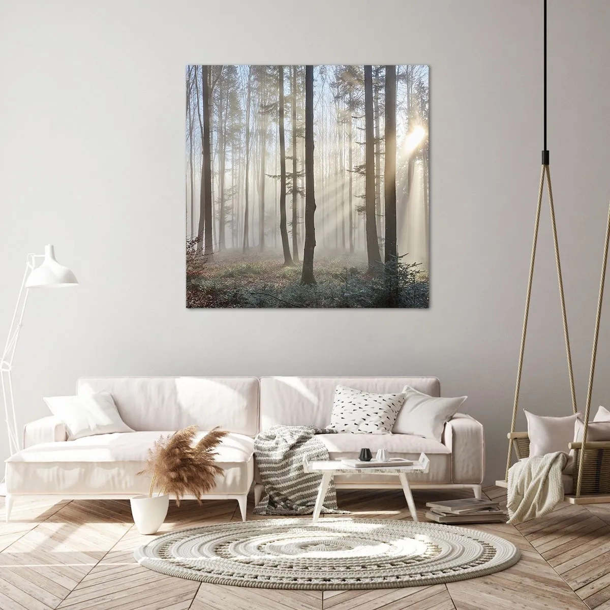 Schilderen op canvas - De mist werd ook wakker - 30x30 cm