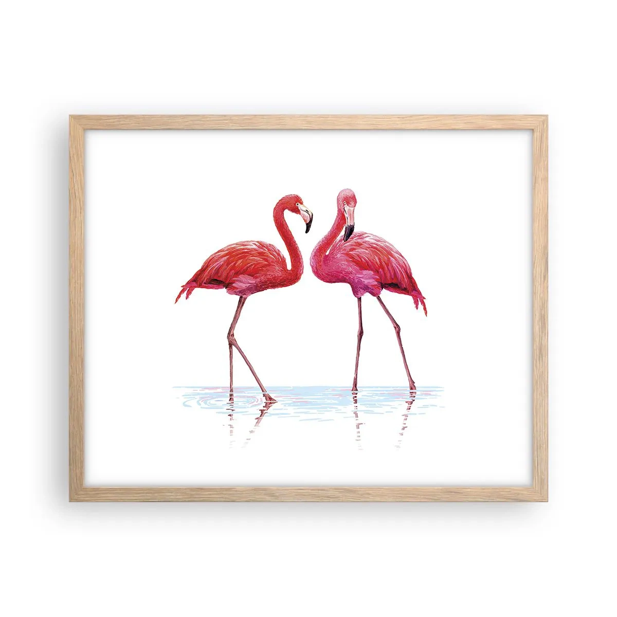 Een poster in een licht eiken lijst - Roze randez-vous - 50x40 cm