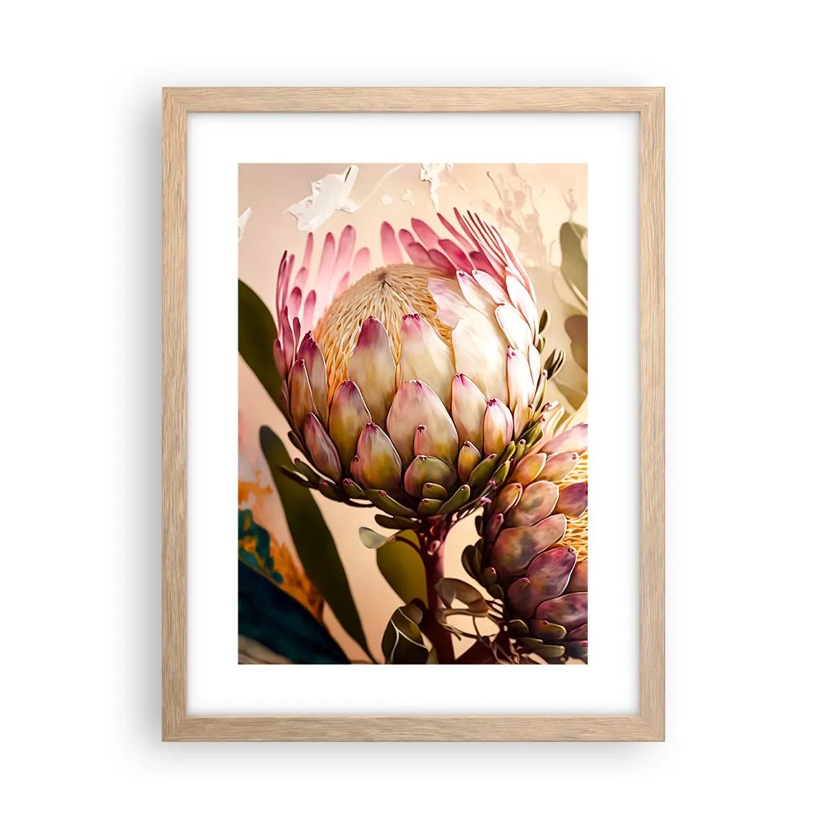 Een poster in een licht eiken lijst - Teeder omarmd - 30x40 cm