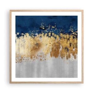 Een poster in een licht eiken lijst - Een moderne compositie met sprankeling - 60x60 cm
