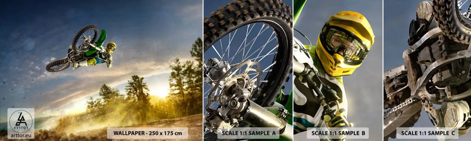 Fotobehang Staaltje Standard Eco - Schakel emoties in! - Sport, Motor, Motorcross - 100x30 cm