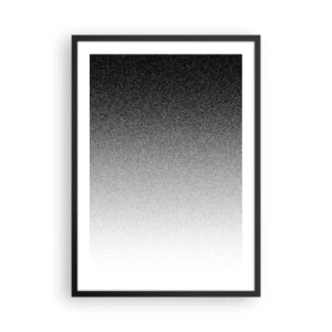 Poster in een zwarte lijst - Minimalistisch zwart-witverloop in een stippelpatroon - 50x70cm - Naar het licht - Moderne wanddecoratie voor woonkamer en slaapkamer ARTTOR