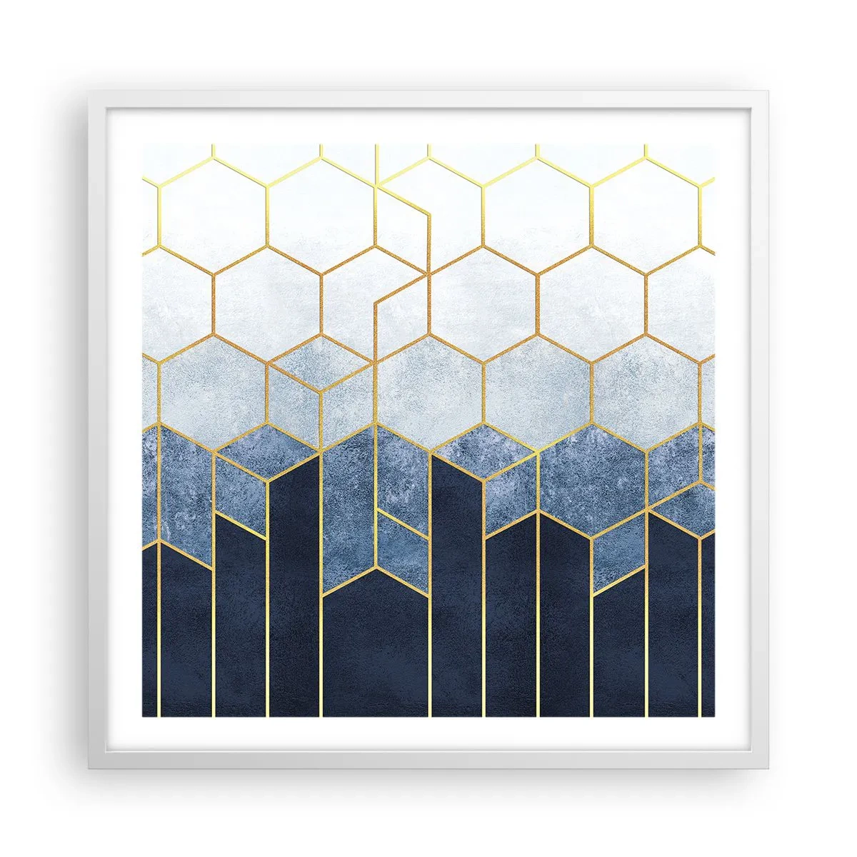 Poster in een witte lijst - Compositie in een gesyncopeerd ritme - 60x60 cm