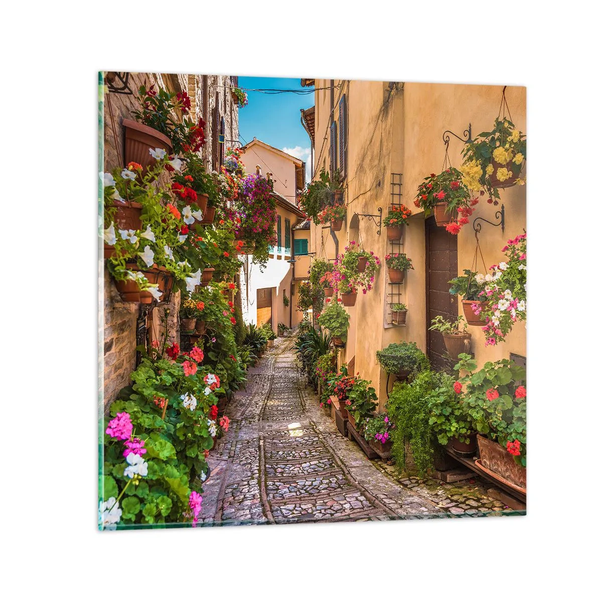 Schilderen op glas - Italiaans zijstraatje - 30x30 cm