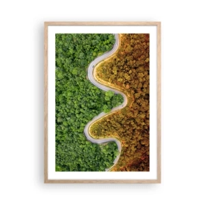 Een poster in een licht eiken lijst - Grenzen en doorbraken - 50x70 cm