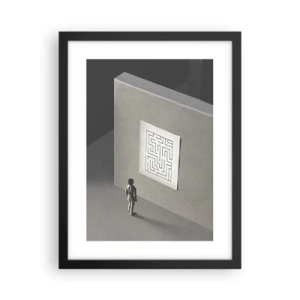 Poster in een zwarte lijst - Maar waar ben ik? - 30x40 cm