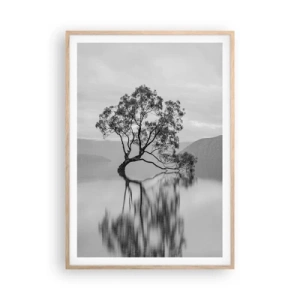 Een poster in een licht eiken lijst - Er is zo'n land - 70x100 cm