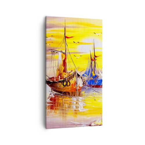 Schilderen op canvas - Een welverdiende rust in de haven - 45x80 cm