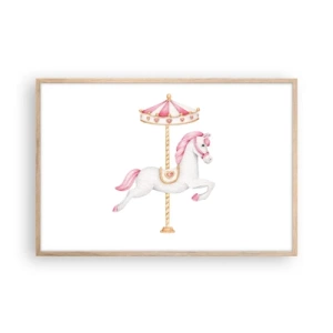 Een poster in een licht eiken lijst - Hij raakte de grond rennend - 91x61 cm