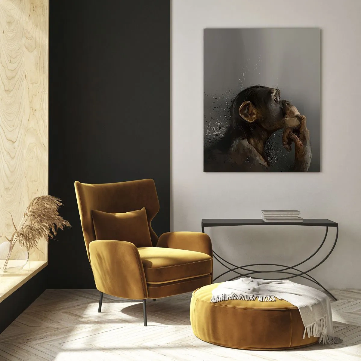 Schilderen op glas - Zeker een denker - 50x70 cm