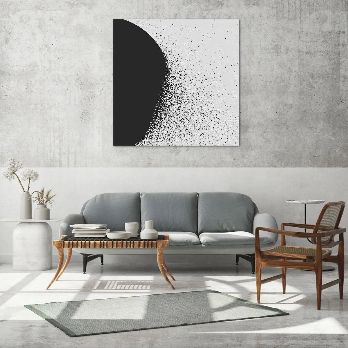 Schilderen op glas - Beweging van moleculen - 40x40 cm