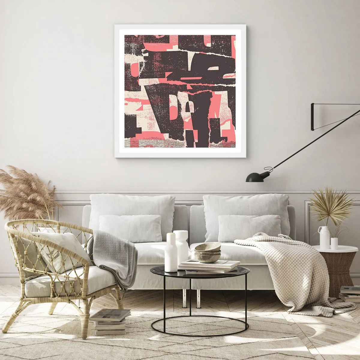 Poster in een witte lijst - Al dit lawaai - 60x60 cm