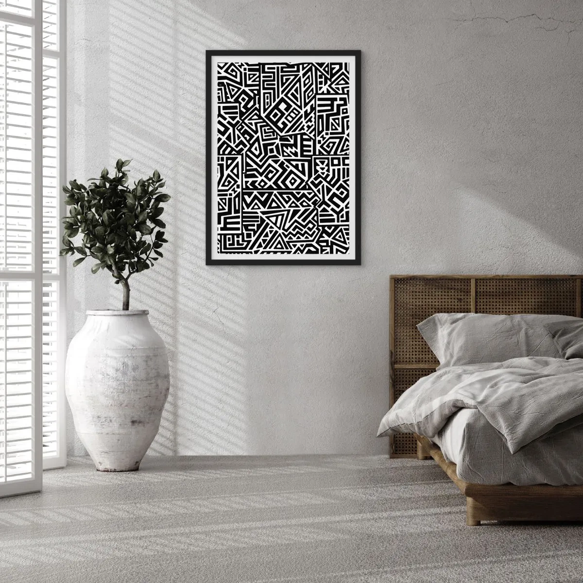 Poster in een zwarte lijst - Pre-Columbiaanse compositie - 61x91 cm