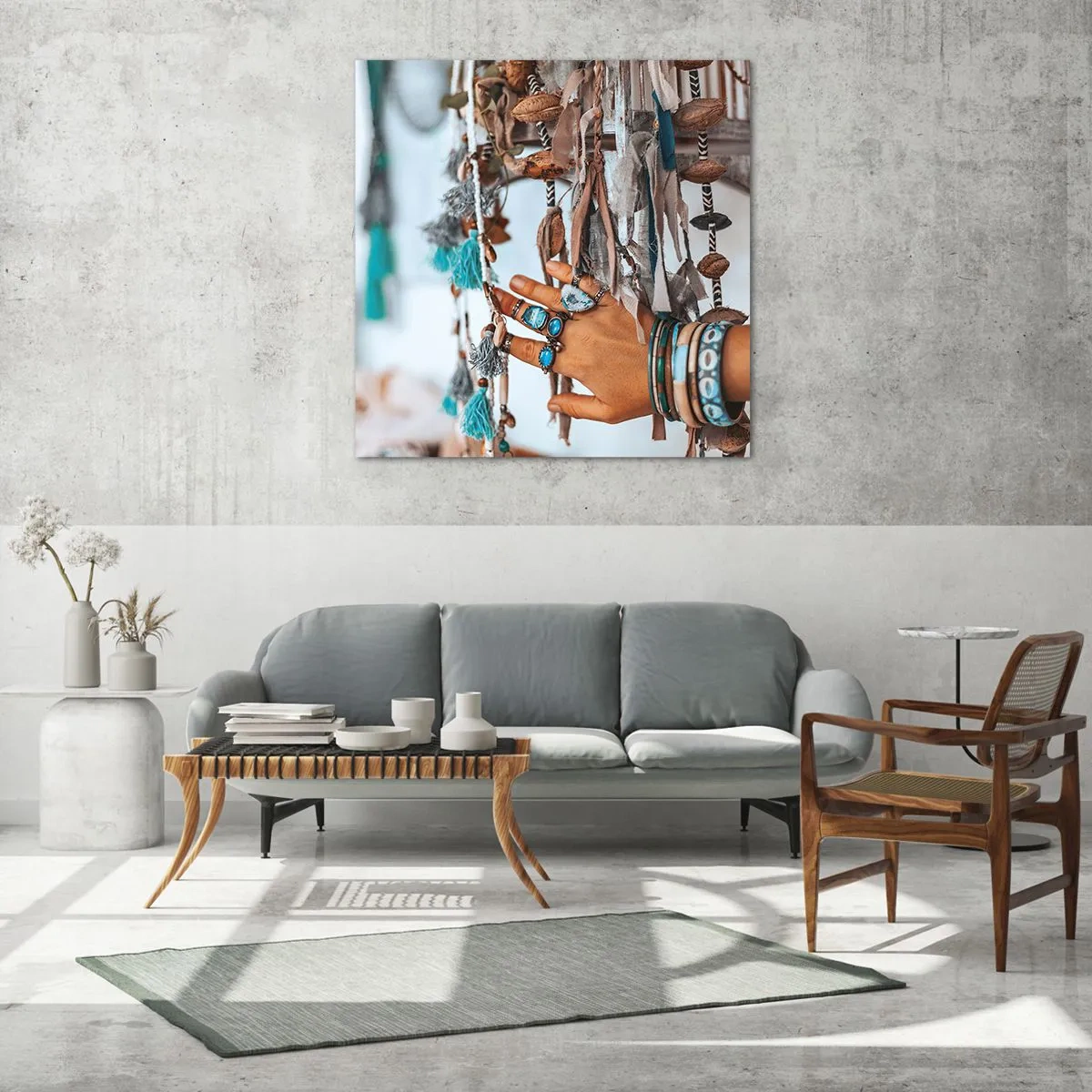 Schilderen op glas - Lokale schatten - 70x70 cm