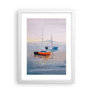 Poster in een witte lijst - Een welverdiende rust - 30x40 cm