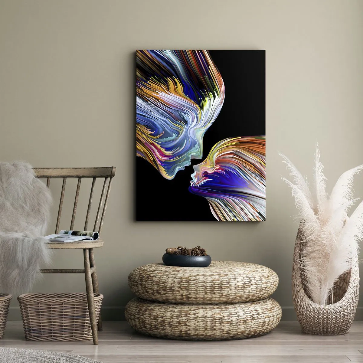 Schilderen op canvas - Een samensmelting van energie en licht - 55x100 cm