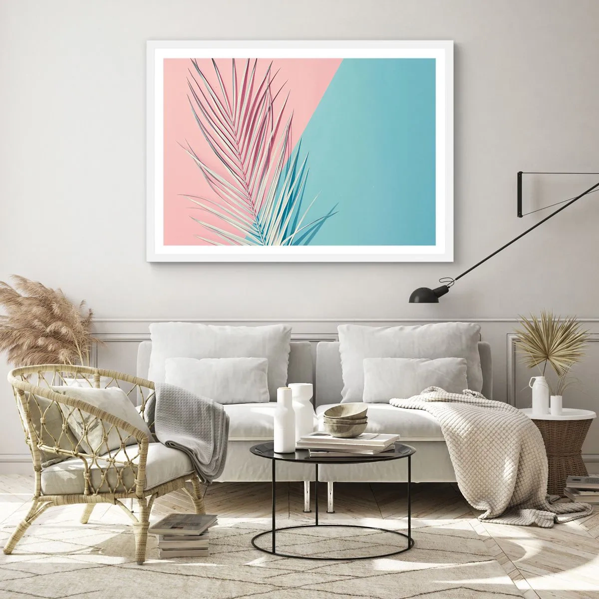 Poster in een witte lijst - Tropische impressie - 100x70 cm