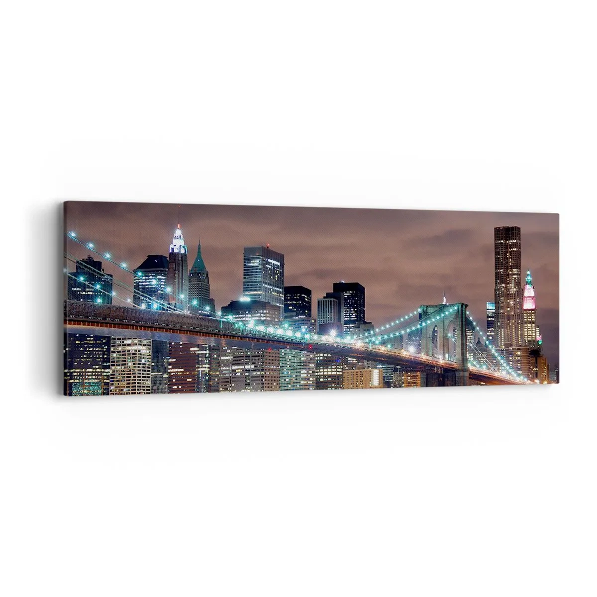 Schilderen op canvas - Lichten van een grote stad - 90x30 cm