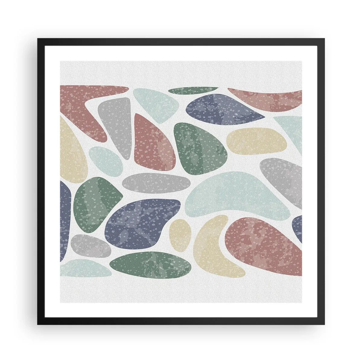 Poster in een zwarte lijst - Een mozaïek van poederkleuren - 60x60 cm