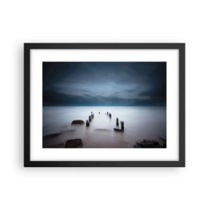 Poster in een zwarte lijst - Peinzend meer - 40x30 cm