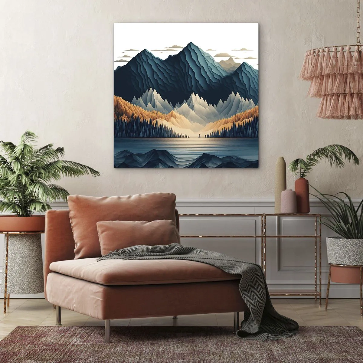 Schilderen op canvas - Perfect berglandschap - 50x50 cm