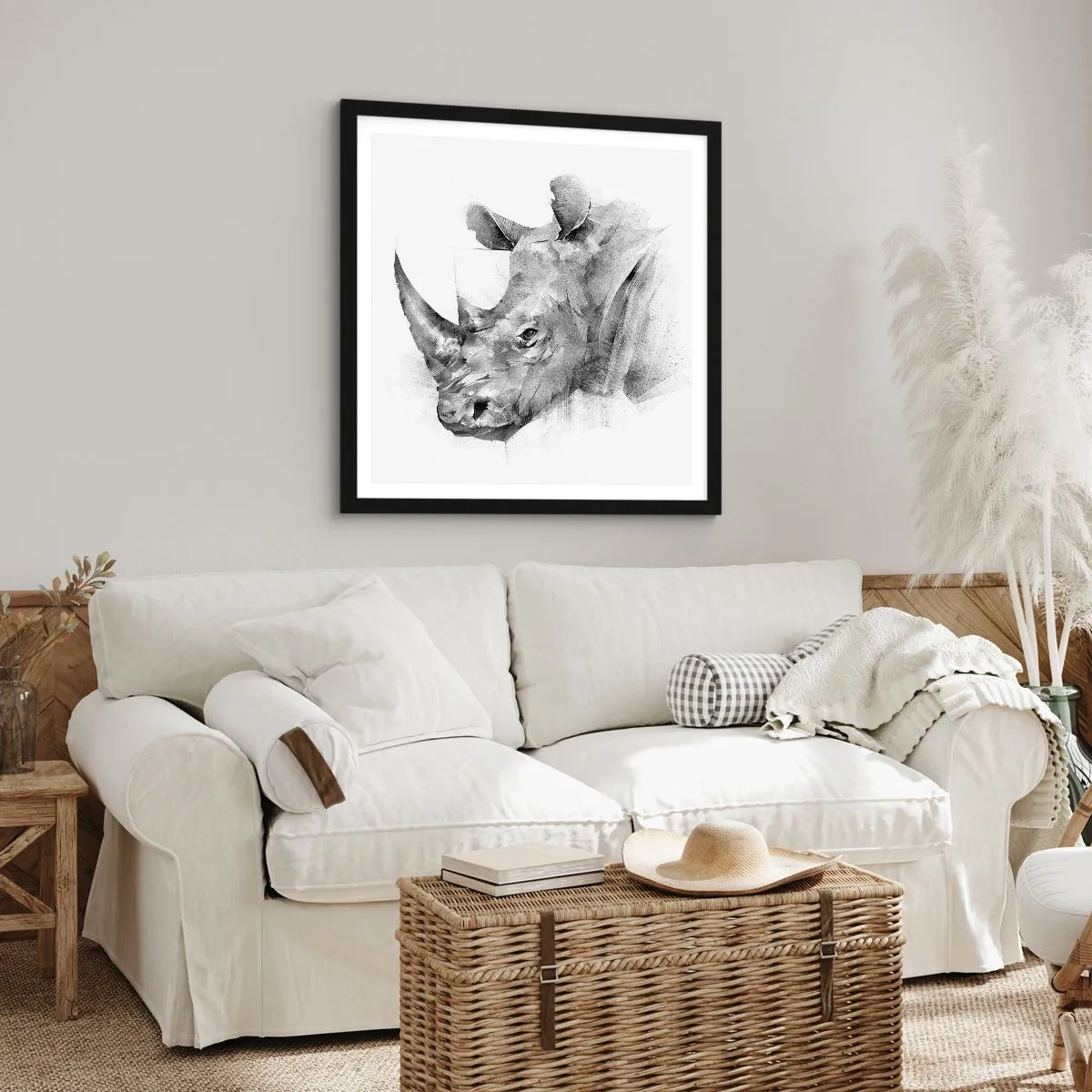 Poster in een zwarte lijst - Afrikaans portret - 40x40 cm