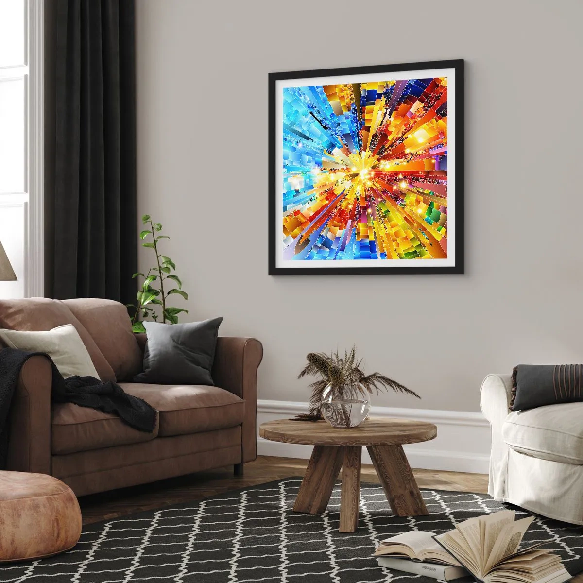 Poster in een zwarte lijst - In medias res - 40x40 cm