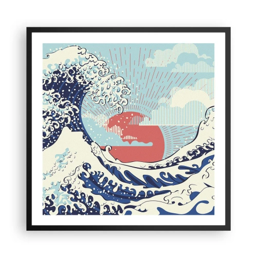 Poster in een zwarte lijst - Van Japanse inspiratie - 60x60 cm