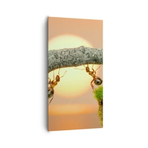 Schilderen op canvas - Gelukkig samenwerken - 65x120 cm