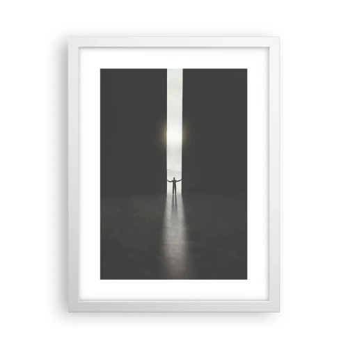 Poster in een witte lijst - Een stap naar een mooie toekomst - 30x40 cm