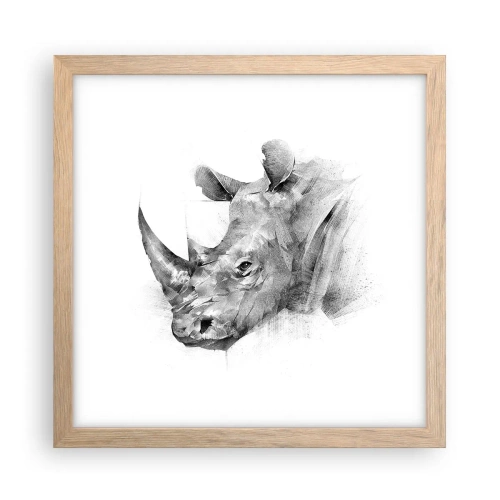 Een poster in een licht eiken lijst - Afrikaans portret - 30x30 cm