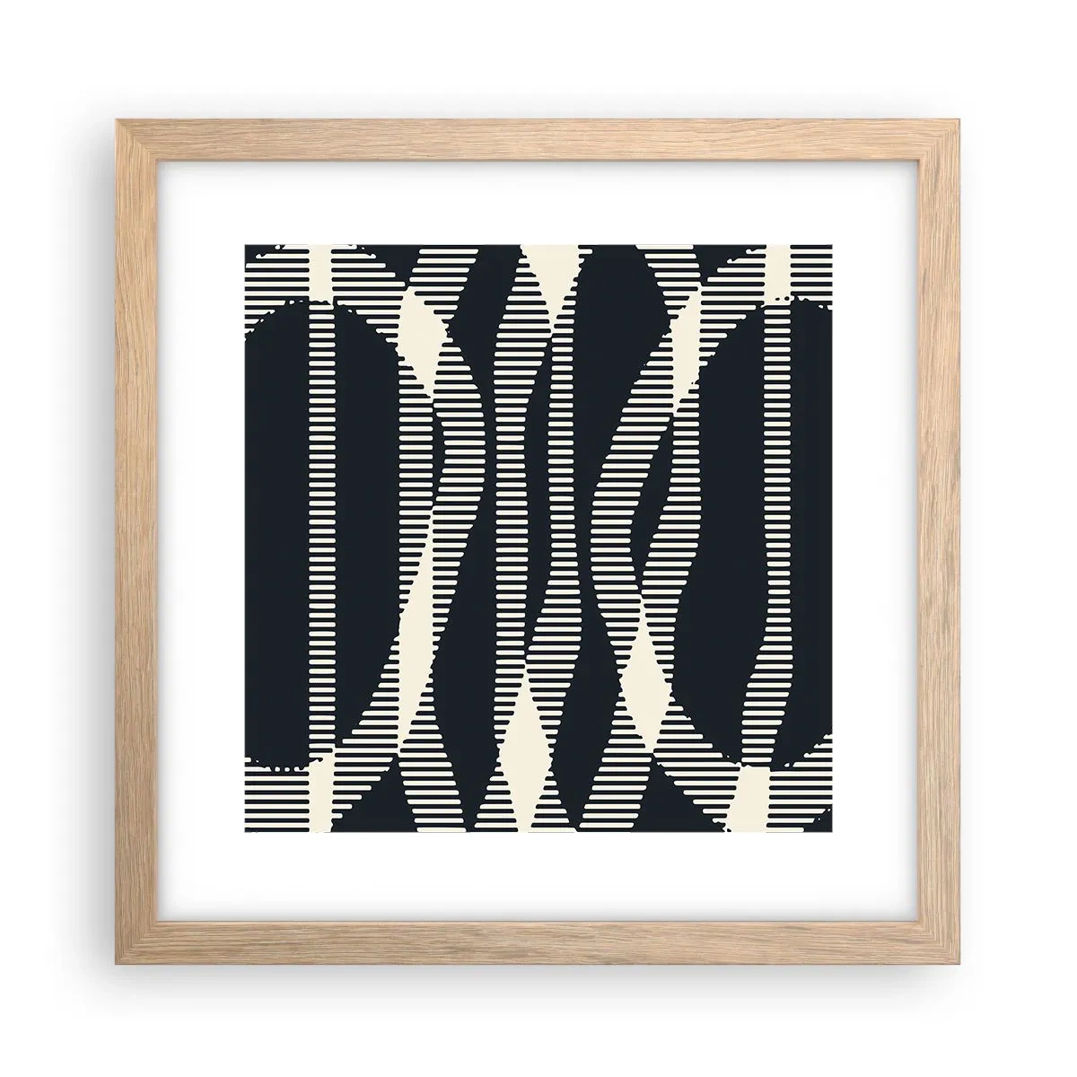 Een poster in een licht eiken lijst - Een poging om de duisternis te doorbreken - 30x30 cm