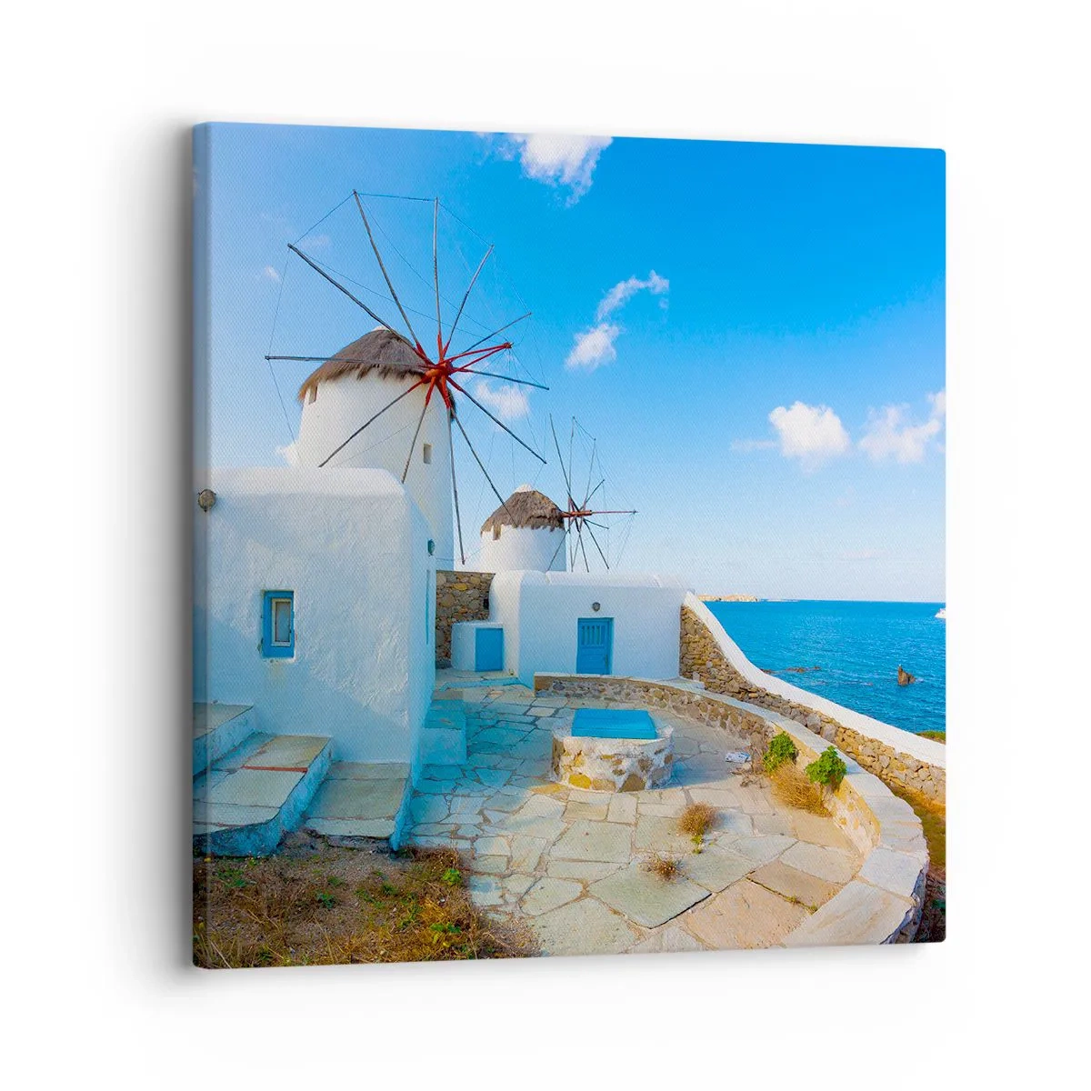 Schilderen op canvas - De blauwe wind uit de zee - 30x30 cm
