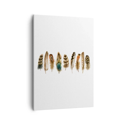Schilderen op canvas - Een gevederde variatie - 50x70 cm