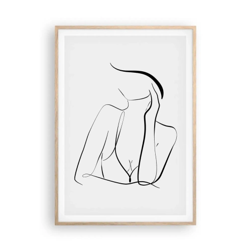 Een poster in een licht eiken lijst - Op de golf van dromen - 70x100 cm